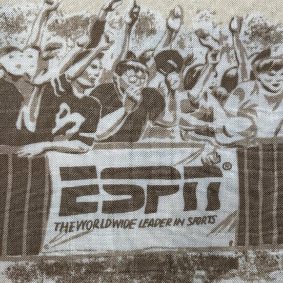 Vintage ESPN Zone Shirt Mens L Hawaiian Rayon Sports Center Party All Over Print - Picture 6 of 13